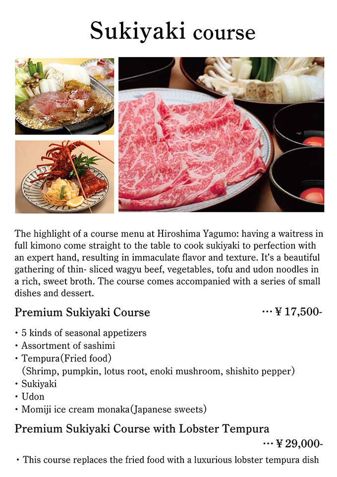 Sukiyaki course